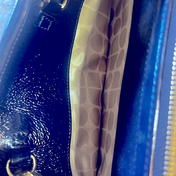 Kate Spade New York Navy Blue White Striped Gold Chain Purse Shoulder Bag - Picture 5 of 8